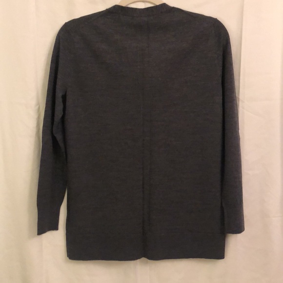 NWT Banana Republic Merino Boyfriend Cardigan, size S petite, Charcoal - Picture 3 of 4